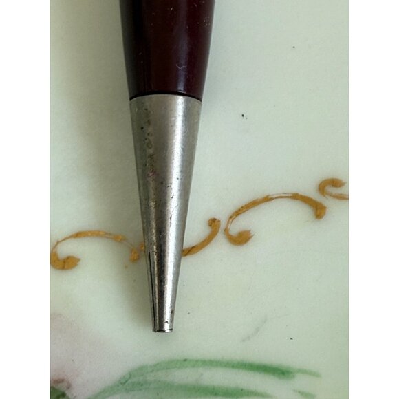 Vintage 40's Retractable Lapel Mechanical Pencil Burgundy Bakelite - Picture 6 of 10